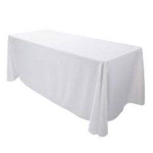 (8) White 90” x 132” tablecloths
